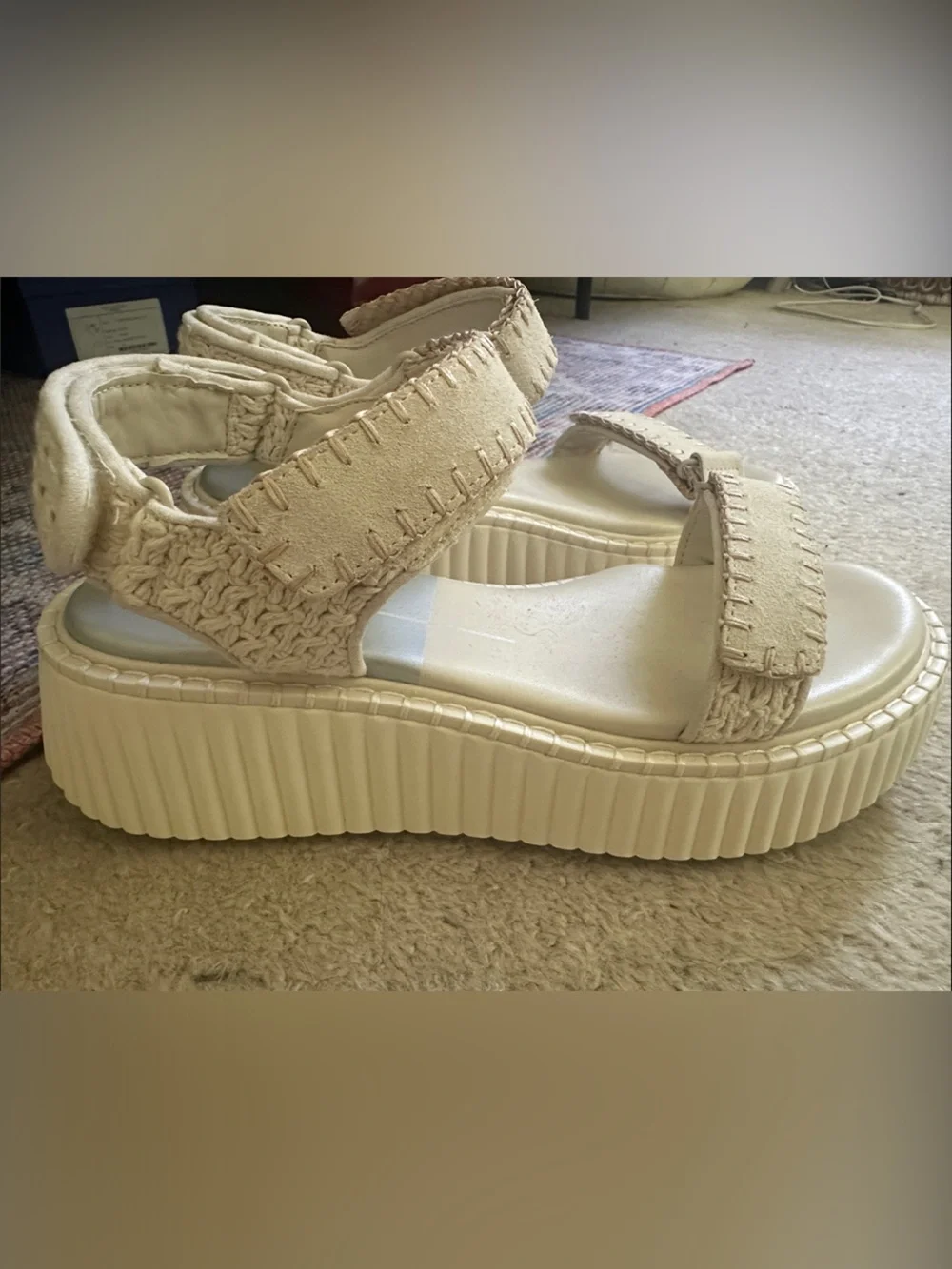 Dolce Vita Women’s Cream Velcro Strap Sandals